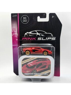 Jada Pink Slips Lamborghini Countach LPI 800-4 Diecast Model Red Gold Wheels